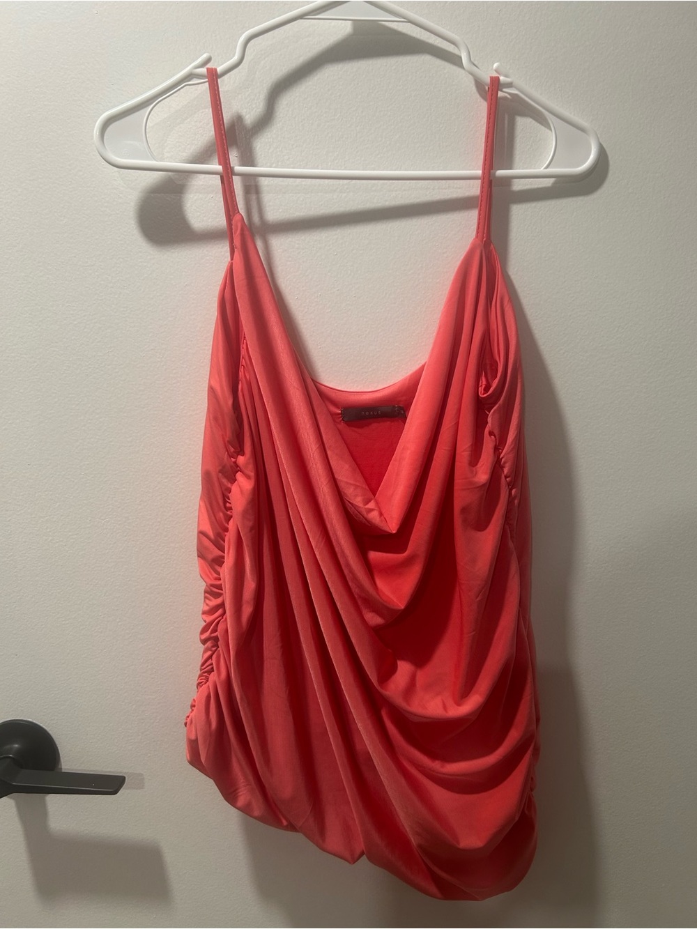 Nexus Coral Draped Cowl Neck Tank Top - Size 18